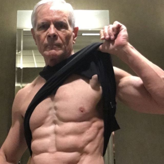 68-Year-Old Man With A Six-Pack.