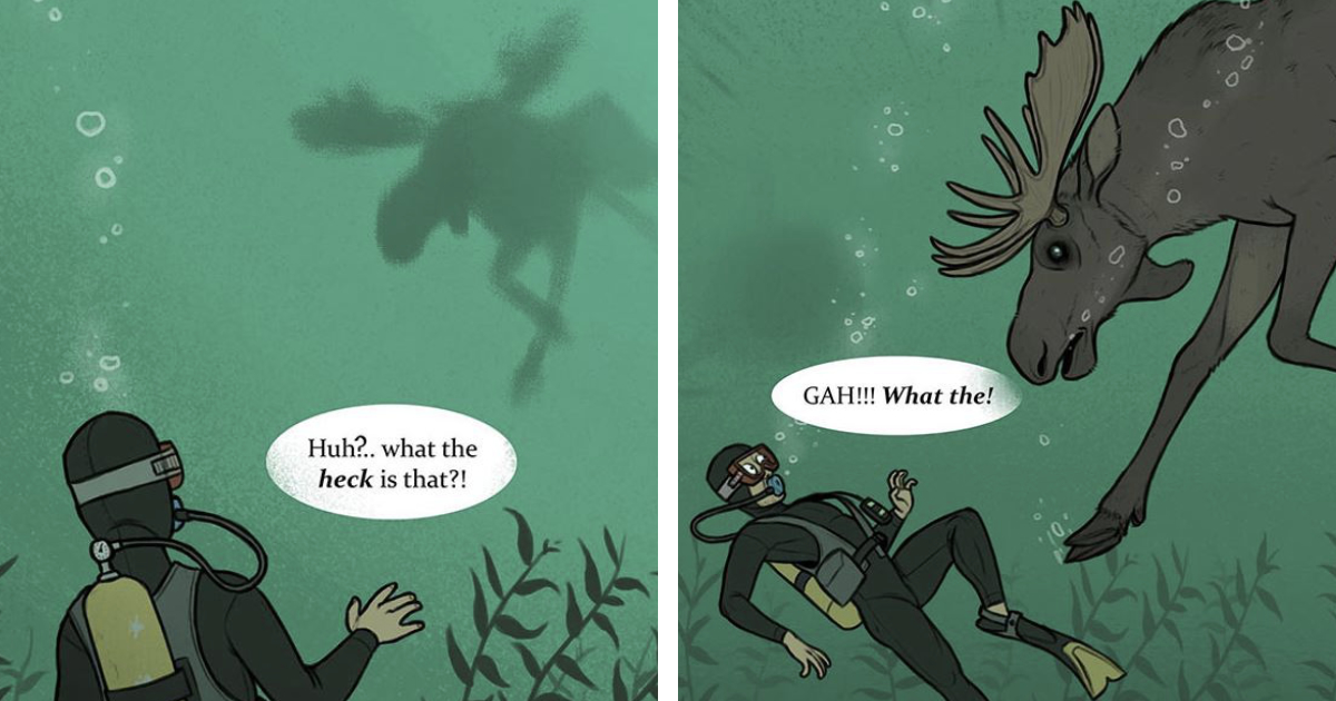 Artist Finds Out That Some Moose Dive So Deep That They Get Killed By