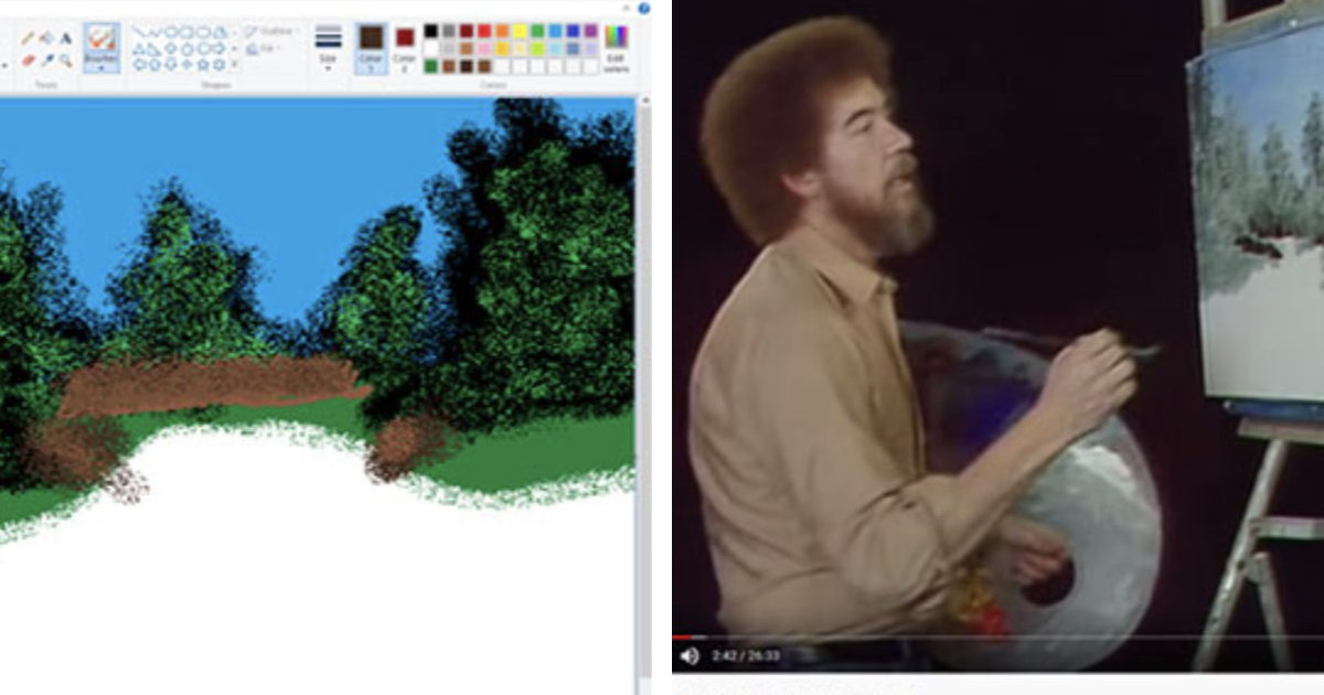 Someone Follows Bob Ross Tutorial Video In Ms Paint Gets Blown Away By The Result Twblowmymind Someone Follows Bob Ross Tutorial Video In Ms Paint Gets Blown Away By The Result Twblowmymind